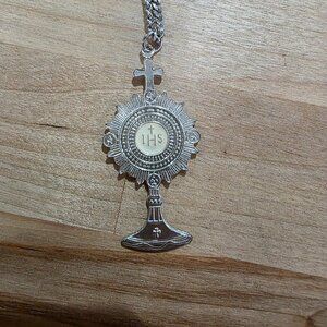 MONSTRANCE PENDANT Necklace ~ Sterling Silver ~